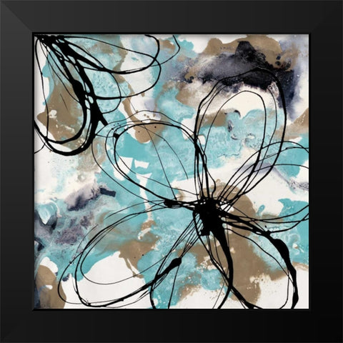 Free Flow II Black Modern Wood Framed Art Print by Barnes, Natasha