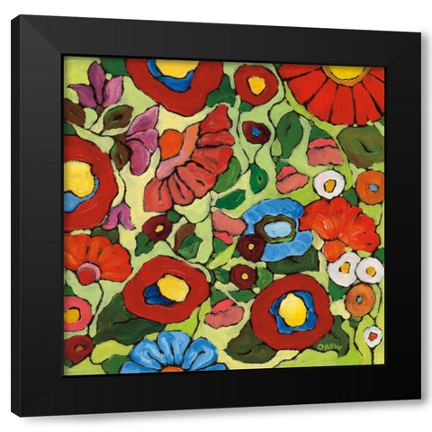Summer Garden Black Modern Wood Framed Art Print by Drew, Vanessa