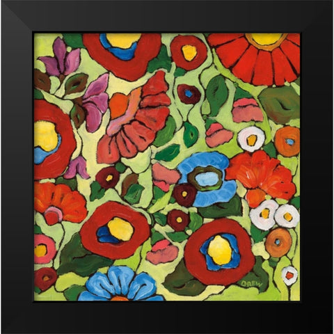 Summer Garden Black Modern Wood Framed Art Print by Drew, Vanessa