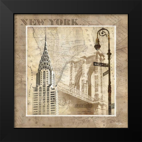 New York Serenade Black Modern Wood Framed Art Print by Mallett, Keith