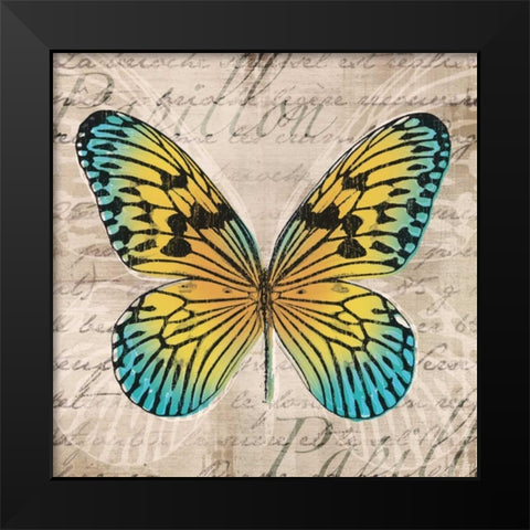 Butterflies I Black Modern Wood Framed Art Print by Venter, Tandi
