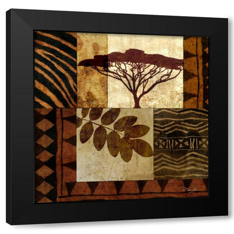 Acacia Sunrise II Black Modern Wood Framed Art Print with Double Matting by Mallett, Keith