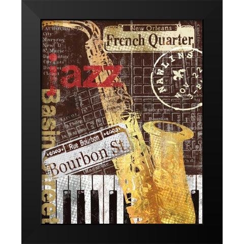 Nawlins Black Modern Wood Framed Art Print by Mallett, Keith