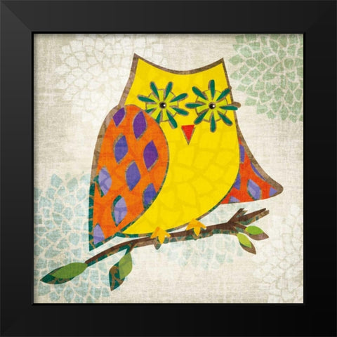 Whos Hoo II Black Modern Wood Framed Art Print by Venter, Tandi