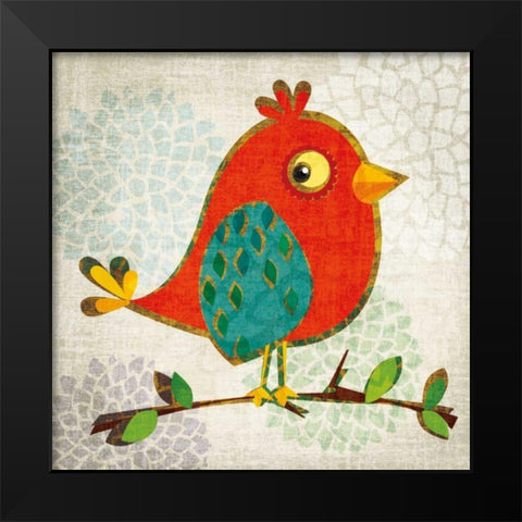 Chirpier Black Modern Wood Framed Art Print by Venter, Tandi