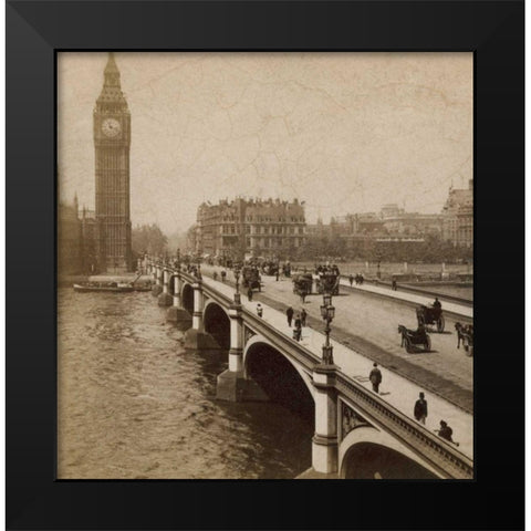 Historical London Black Modern Wood Framed Art Print by Atria, Cristin