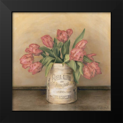 Royal Tulips Black Modern Wood Framed Art Print by Atria, Cristin