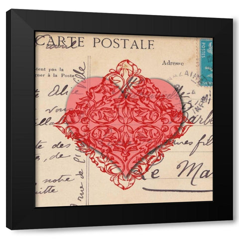 Le CÅ“ur dAmour I Black Modern Wood Framed Art Print with Double Matting by Berg, Sabine