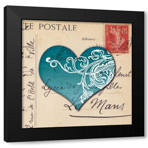 Le CÅ“ur dAmour II Black Modern Wood Framed Art Print by Berg, Sabine