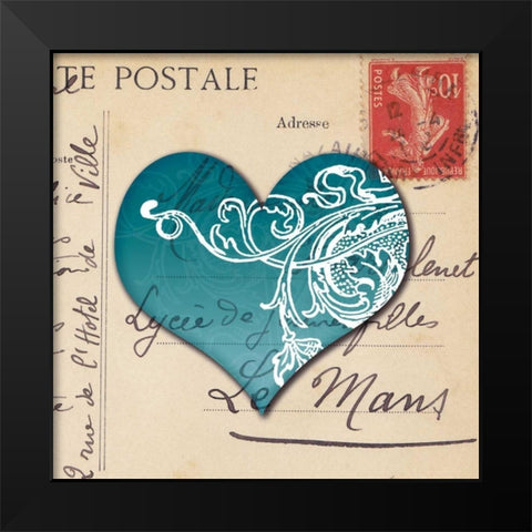 Le CÅ“ur dAmour II Black Modern Wood Framed Art Print by Berg, Sabine