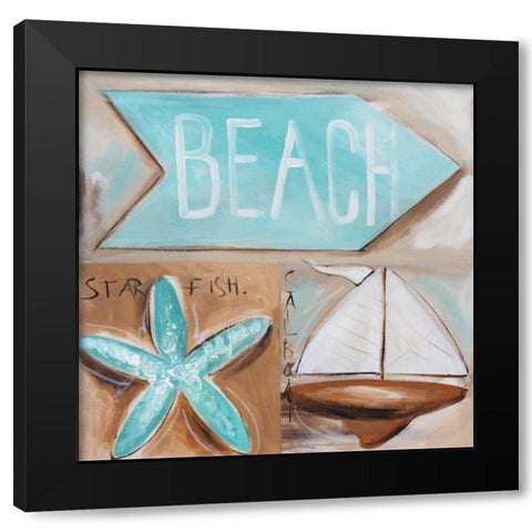 Wheres the Beach Black Modern Wood Framed Art Print by Brooks, Amanda J.