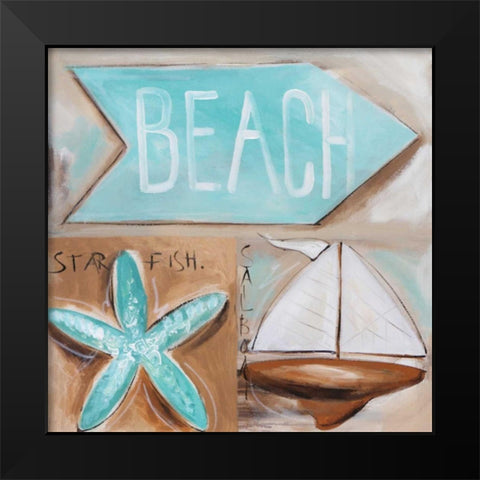 Wheres the Beach Black Modern Wood Framed Art Print by Brooks, Amanda J.