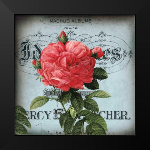 Petite Rose I Black Modern Wood Framed Art Print by Berg, Sabine