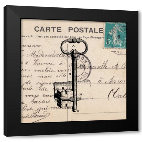 Key To My Heart I Black Modern Wood Framed Art Print by Berg, Sabine