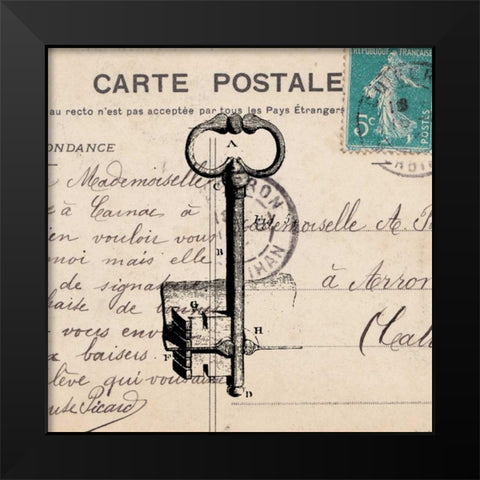 Key To My Heart I Black Modern Wood Framed Art Print by Berg, Sabine