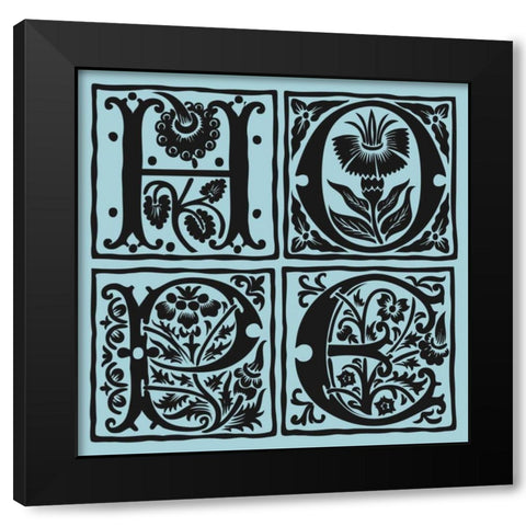 HOPE Black Modern Wood Framed Art Print by Berg, Sabine