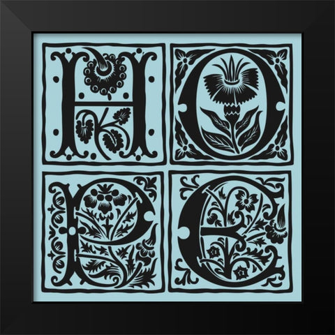 HOPE Black Modern Wood Framed Art Print by Berg, Sabine