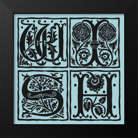 WISH Black Modern Wood Framed Art Print by Berg, Sabine