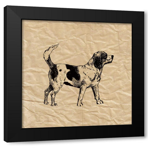 Beagle Black Modern Wood Framed Art Print with Double Matting by Berg, Sabine