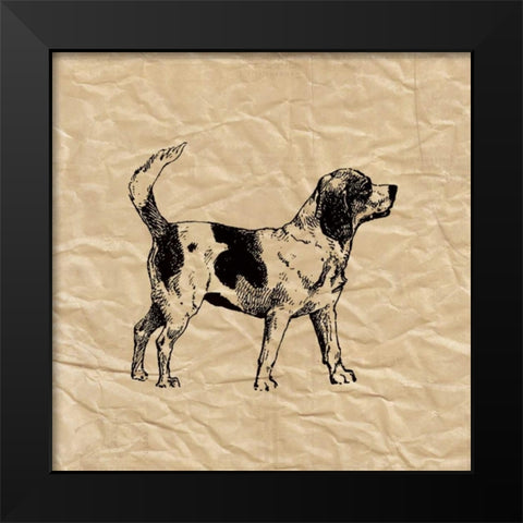 Beagle Black Modern Wood Framed Art Print by Berg, Sabine
