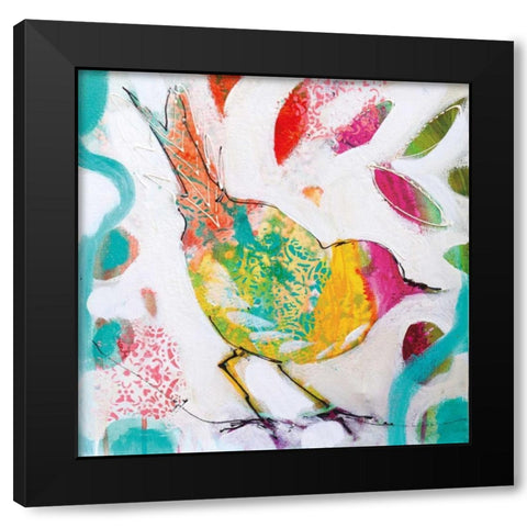 Petite Bird IV Black Modern Wood Framed Art Print with Double Matting by Brooks, Amanda J.