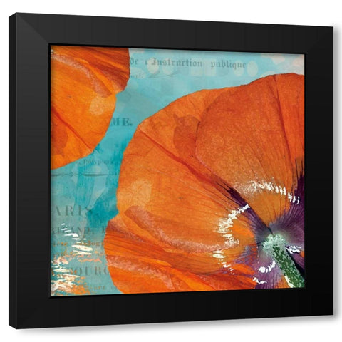 Poppies in the Sky I Black Modern Wood Framed Art Print with Double Matting by Berg, Sabine