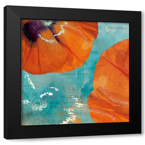 Poppies in the Sky II Black Modern Wood Framed Art Print with Double Matting by Berg, Sabine