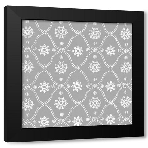 Woodblock Pattern II Black Modern Wood Framed Art Print by Berg, Sabine