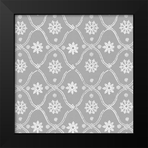 Woodblock Pattern II Black Modern Wood Framed Art Print by Berg, Sabine
