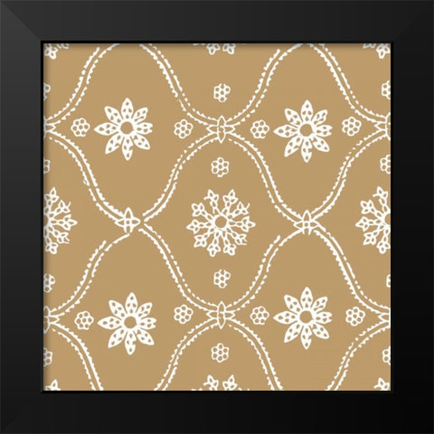 Woodblock Pattern III Black Modern Wood Framed Art Print by Berg, Sabine
