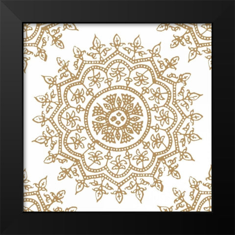 Woodblock Pattern IV Black Modern Wood Framed Art Print by Berg, Sabine