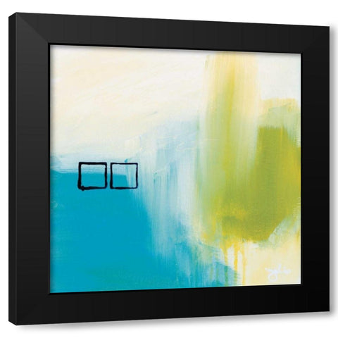 Behind Blue Eyes Black Modern Wood Framed Art Print with Double Matting by Hawkins, Julie