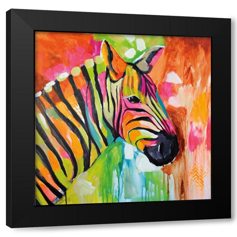 Za Za Black Modern Wood Framed Art Print with Double Matting by Brooks, Amanda J.