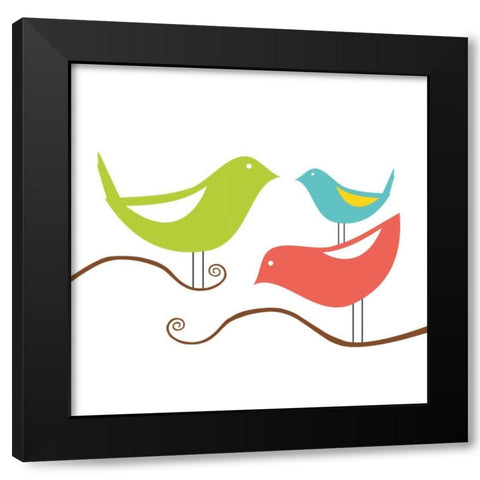 Song Birds I Black Modern Wood Framed Art Print by Berg, Sabine