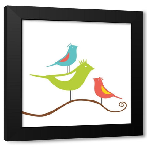 Song Birds II Black Modern Wood Framed Art Print with Double Matting by Berg, Sabine