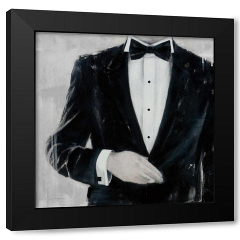 Black Tie Optional Black Modern Wood Framed Art Print by Stajan-Ferkul, Andrea
