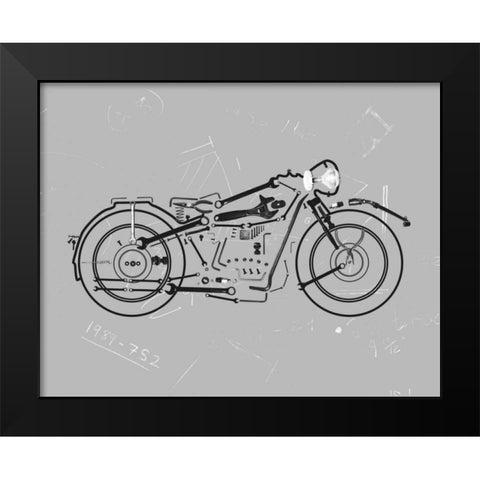 Mechanics I Black Modern Wood Framed Art Print by Lloyd, Justin