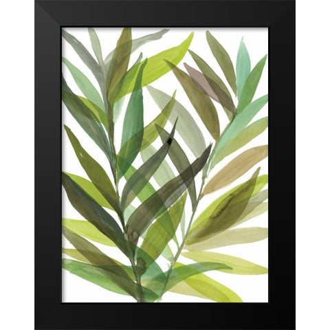 Tropical Greens I Black Modern Wood Framed Art Print by Meyers, Rebecca