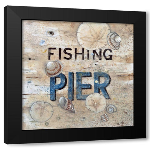 Fishing Pier Black Modern Wood Framed Art Print with Double Matting by Fisk, Arnie