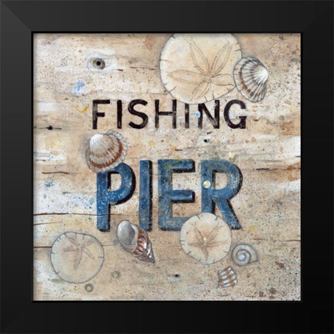 Fishing Pier Black Modern Wood Framed Art Print by Fisk, Arnie