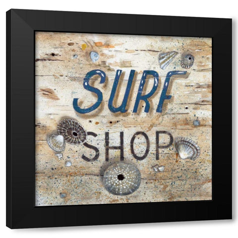 Surf Shop Black Modern Wood Framed Art Print with Double Matting by Fisk, Arnie