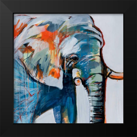 Mr. Silver Hair Black Modern Wood Framed Art Print by Maritz, Angela