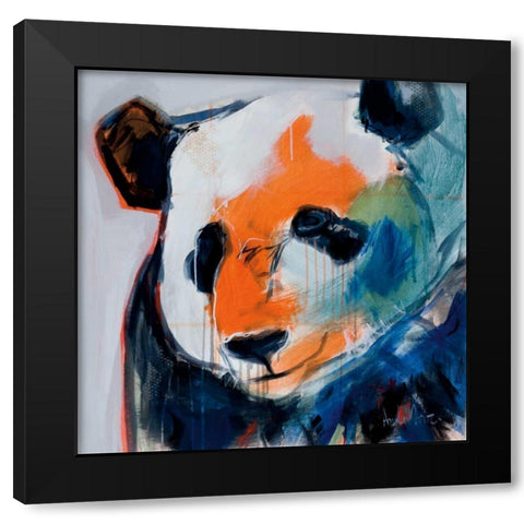 Call Me Pand Black Modern Wood Framed Art Print by Maritz, Angela