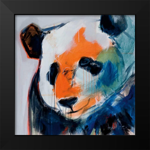 Call Me Pand Black Modern Wood Framed Art Print by Maritz, Angela