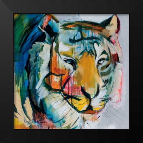 Tiger Tiger Black Modern Wood Framed Art Print by Maritz, Angela