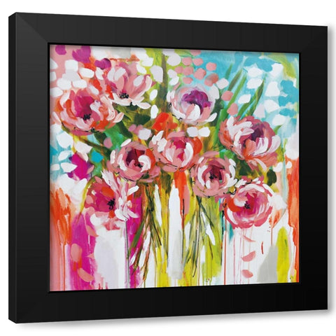 Sunburst Symphony Black Modern Wood Framed Art Print with Double Matting by Brooks, Amanda J.