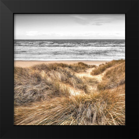 Beach Dunes Black Modern Wood Framed Art Print by Frank, Assaf