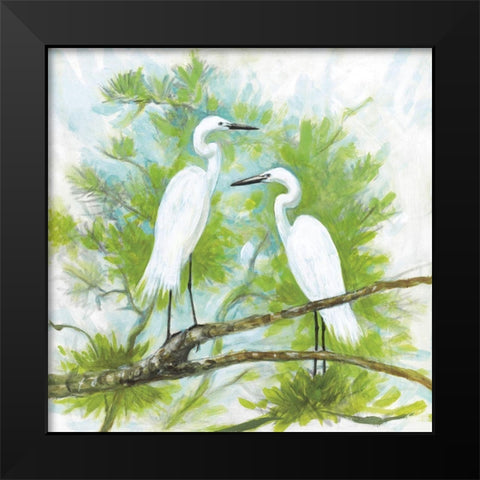 Herons Black Modern Wood Framed Art Print by Fisk, Arnie