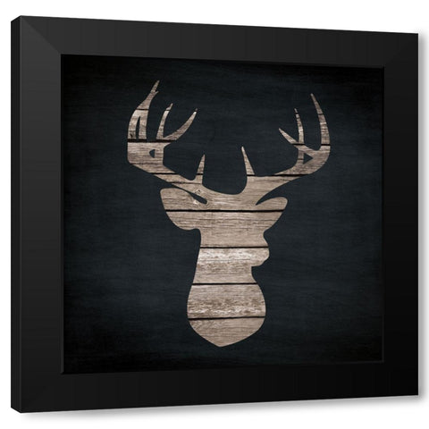 Urban Antlers II Black Modern Wood Framed Art Print by Venter, Tandi