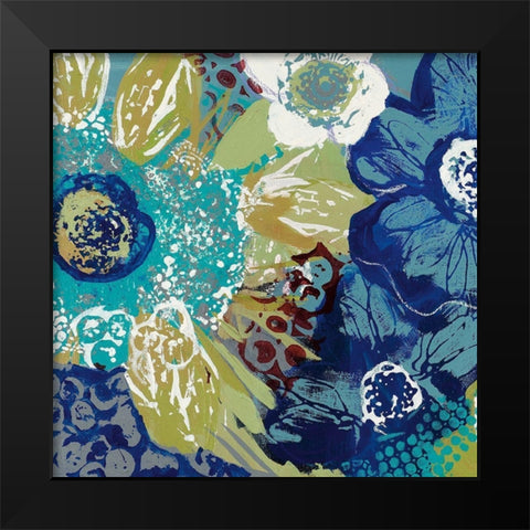 Garden Blues I Black Modern Wood Framed Art Print by Bernsen, Leslie